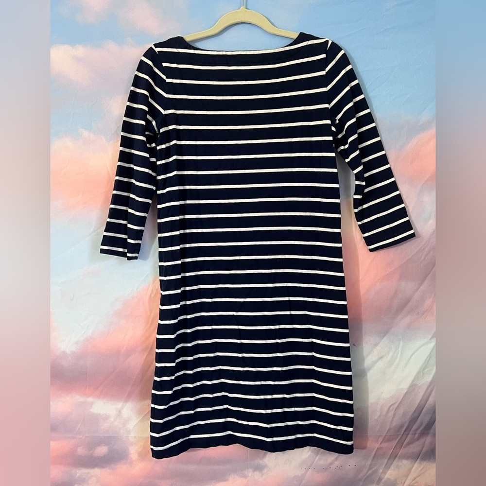 Navy and white lands end work dress